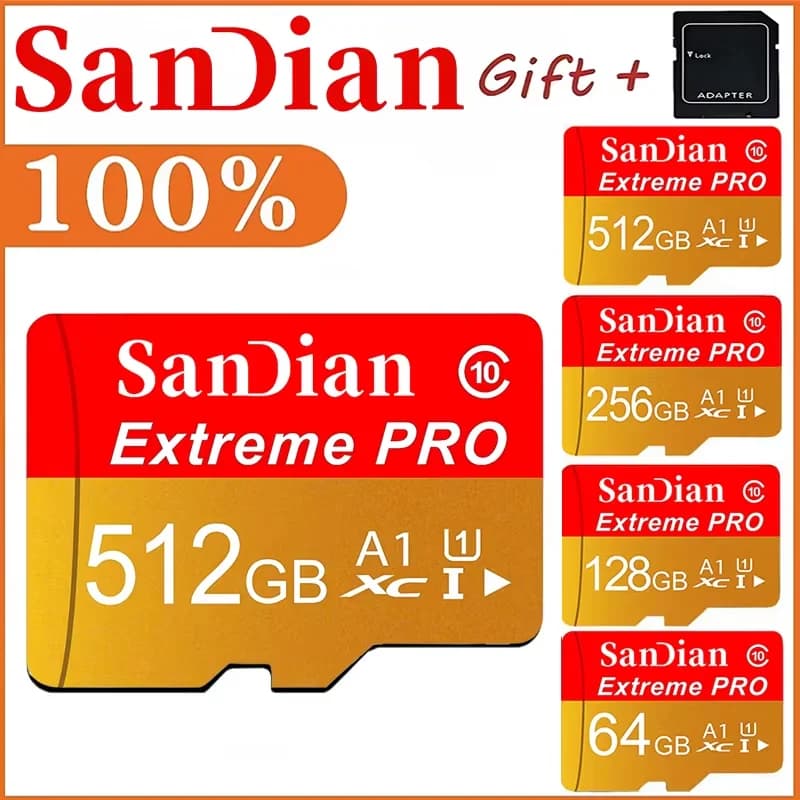 128GB 64GB Micro TF/SD Card High-Speed Top Quality 256GB 512GB SD Card UHS-I U3 V30 32GB Memory Card for Smartphone/Monitoring