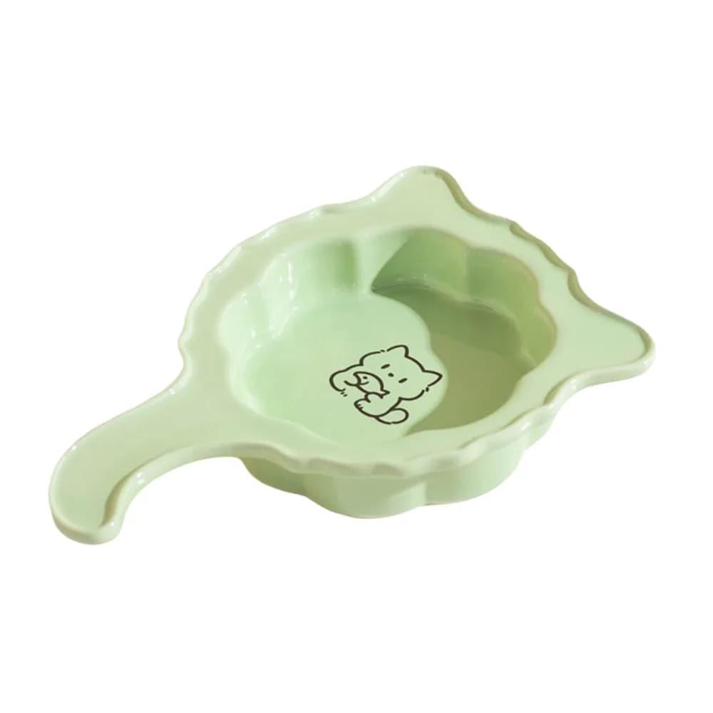 Pratica ciotola in ceramica per cibo e acqua per gatti, resistente agli urti e all'usura, con maniglia, ciotola per animali domestici in tinta unita, per interni.