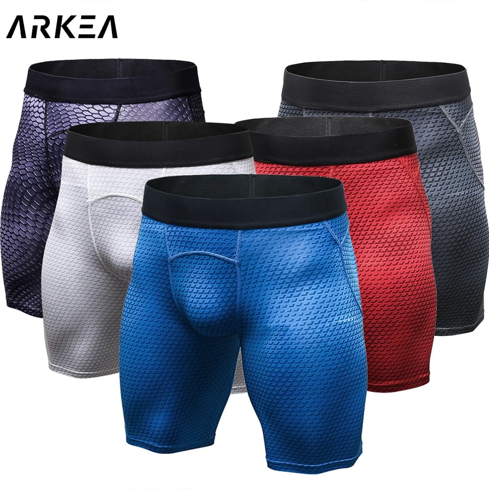 Pantaloncini Elasticizzati a Compressione 2025 da Uomo, in Spandex, Asciugatura Rapida, per Sport, Bodybuilding, Allenamento e Fitness