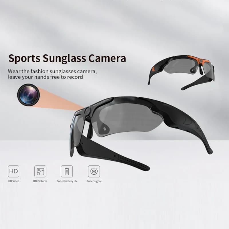 Fotocamera indossabile HD 1080P Occhiali da ciclismo per esterni Lente polarizzata Videocamera intelligente Protezione di sicurezza Registrazione video Mini telecamera