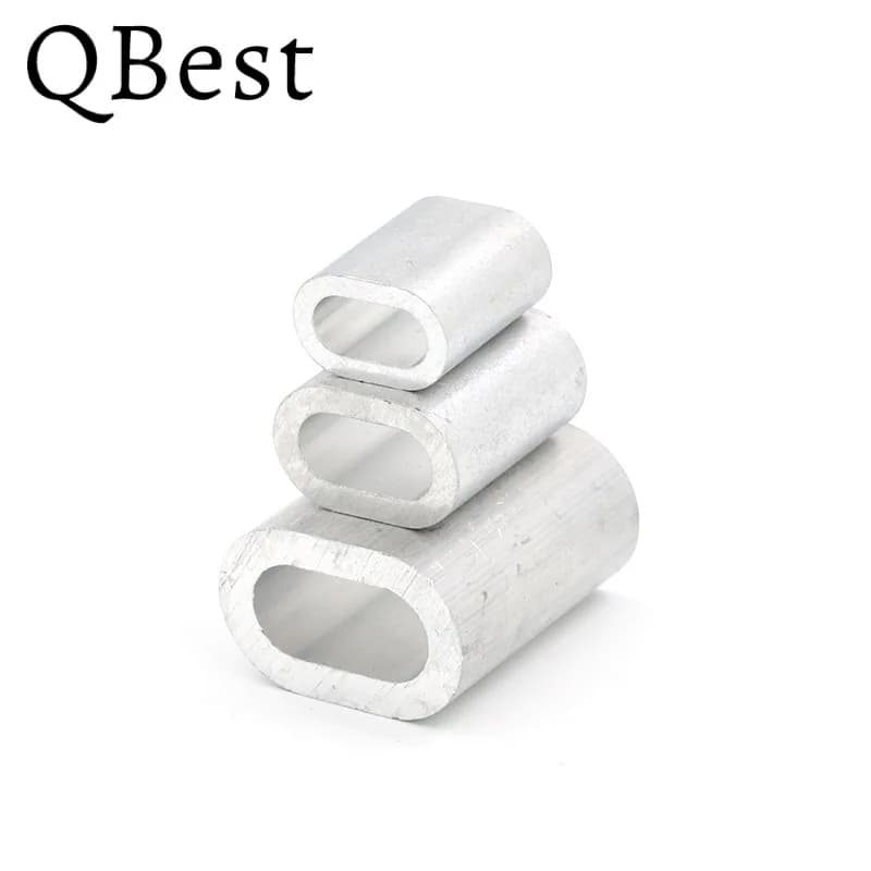 M0.8 M1.2 M1.5 M2 M3-M10 alluminio singolo involucro fune metallica ghiera fascette manicotto di crimpatura in alluminio Clip ovale morsetto per fune metallica