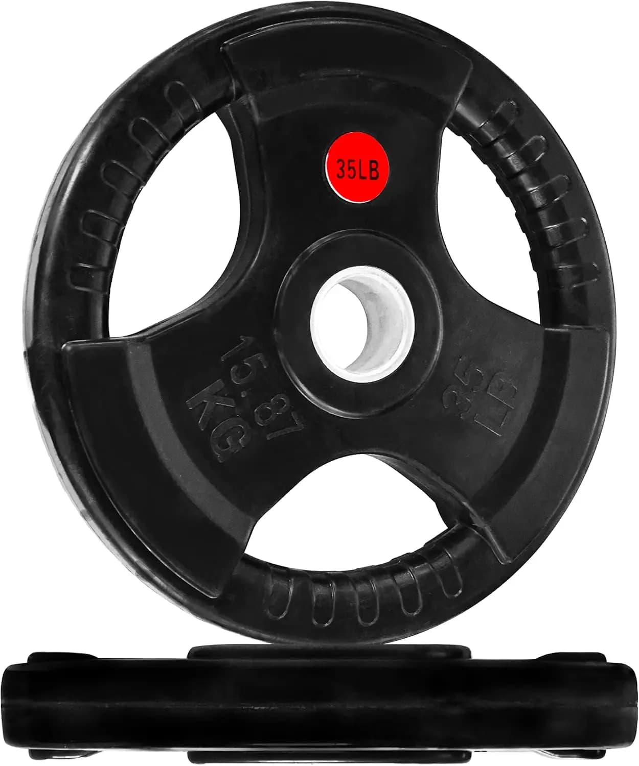 2-inch cast iron plate, Rubber-coated, 35LB for Strength Training and Weight Lift