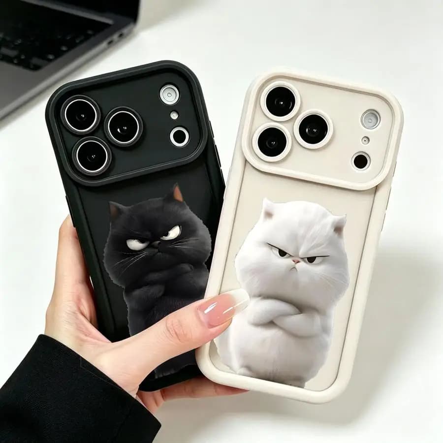 Cartoon Black Cat Art Phone Cover Case for Apple iPhone 17 Pro Max XS 12 16e 14 Plus 16 15 Air XR 13 Mini 11