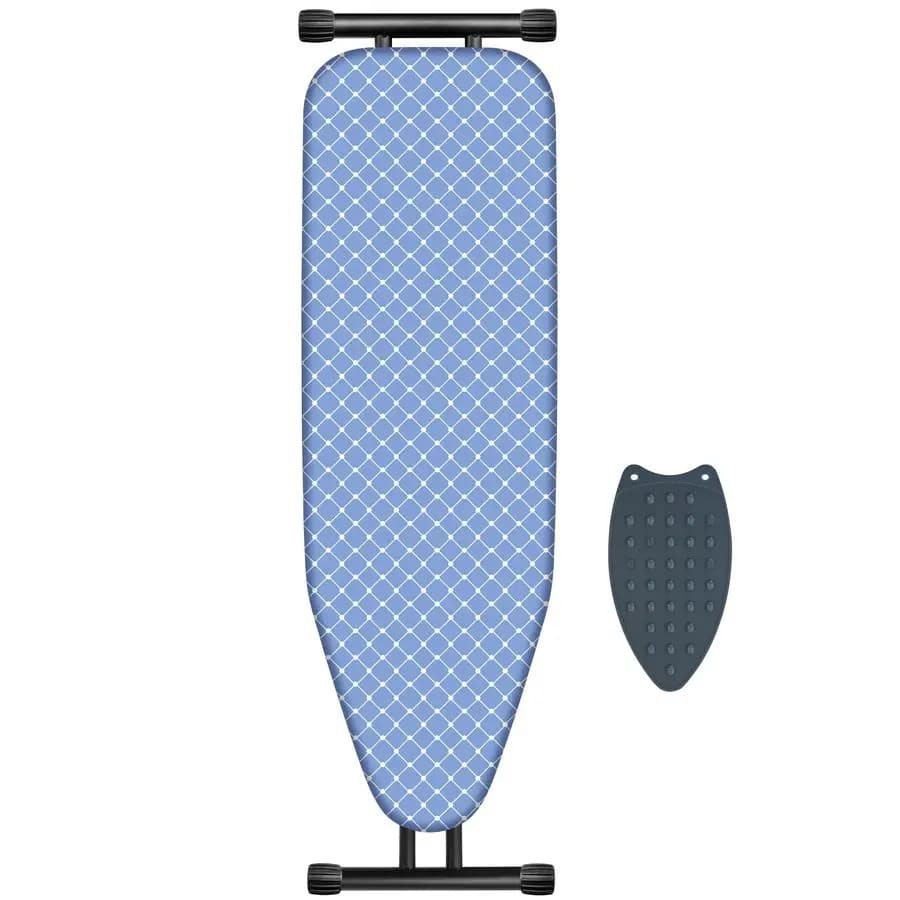 Asse da Stiro Compatta e Salvaspazio, Dimensioni 43 x 13, con Imbottitura Extra Spessa e Resistente, Struttura Stabile, Facile da Piegare, Blu