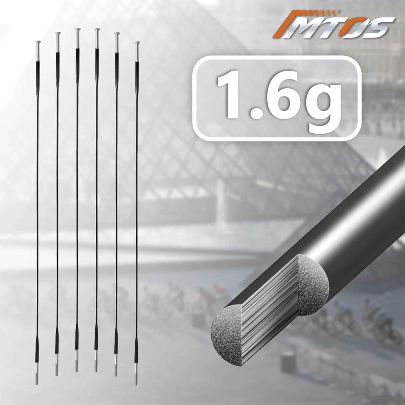 Raggio in carbonio per ruote di bicicletta, raggi in carbonio, trazione dritta, monociclo per mountain bike, universale, 165mm-185mm, 1,6g