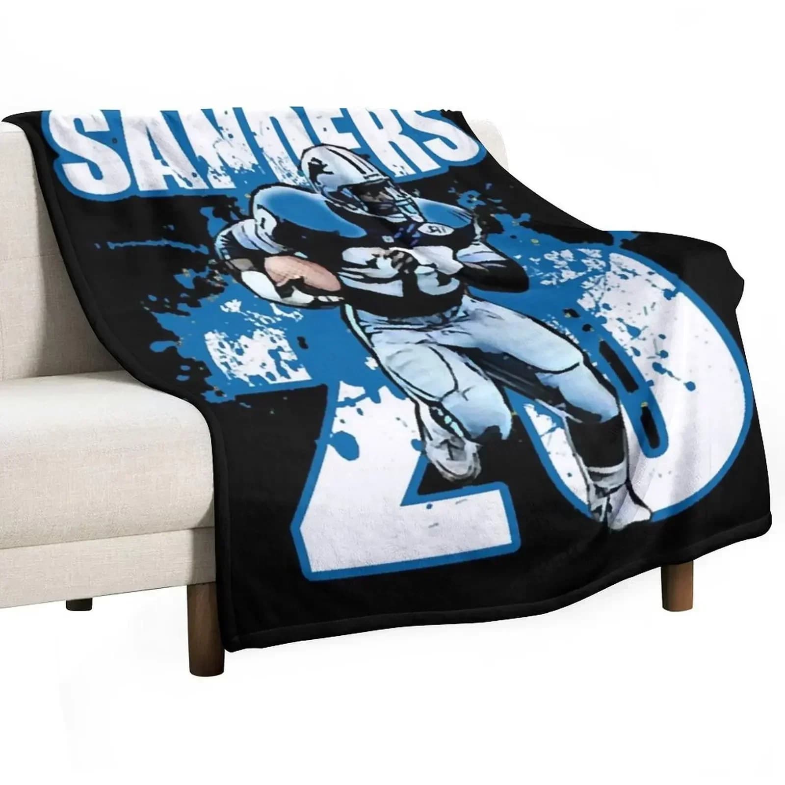 Barry Sanders 20 Throw Blanket Beach Bed covers Sleeping Bag Custom Plaid decorative Blankets