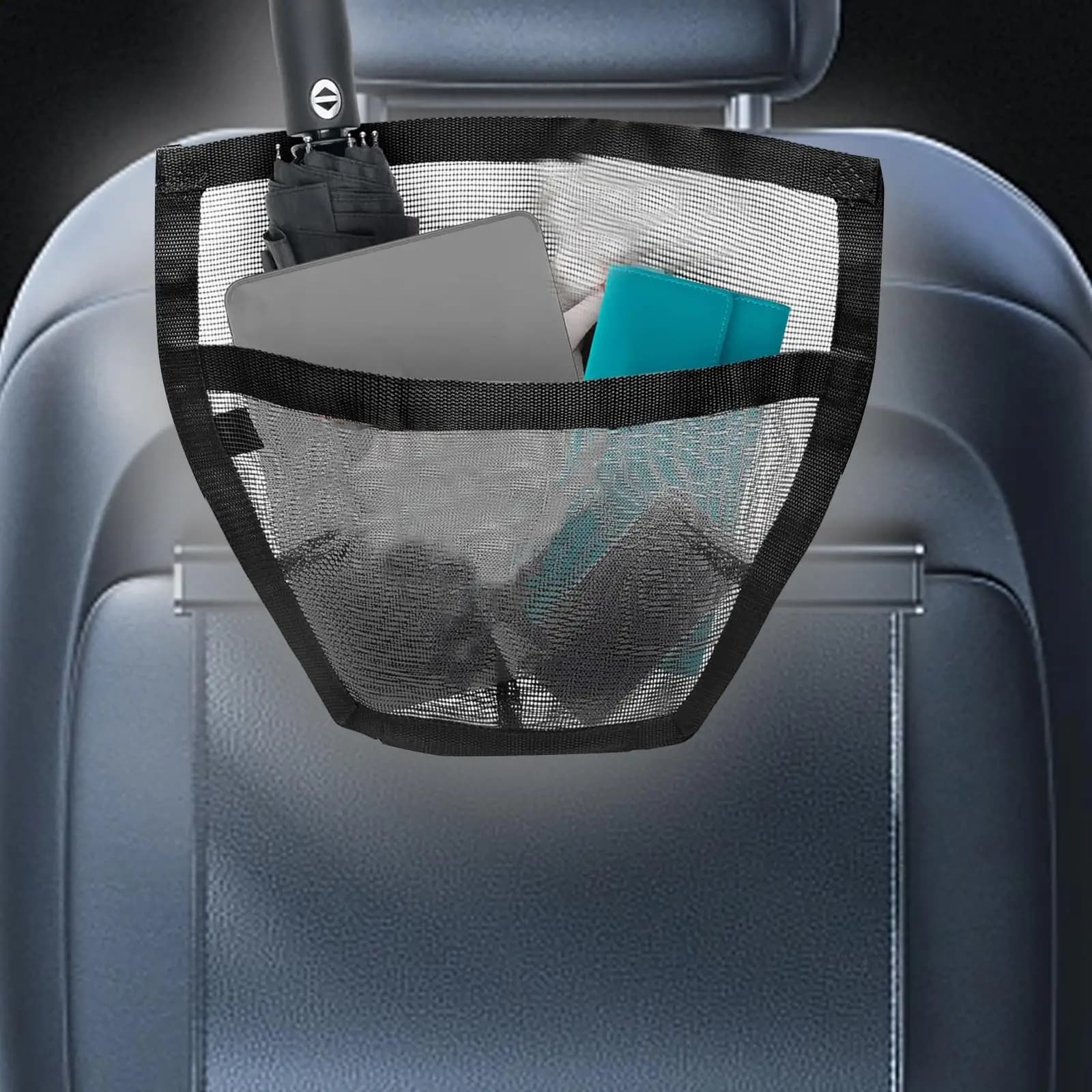 Seat Storage Barrier Car Mesh Organizer for Drinks Phones Document
