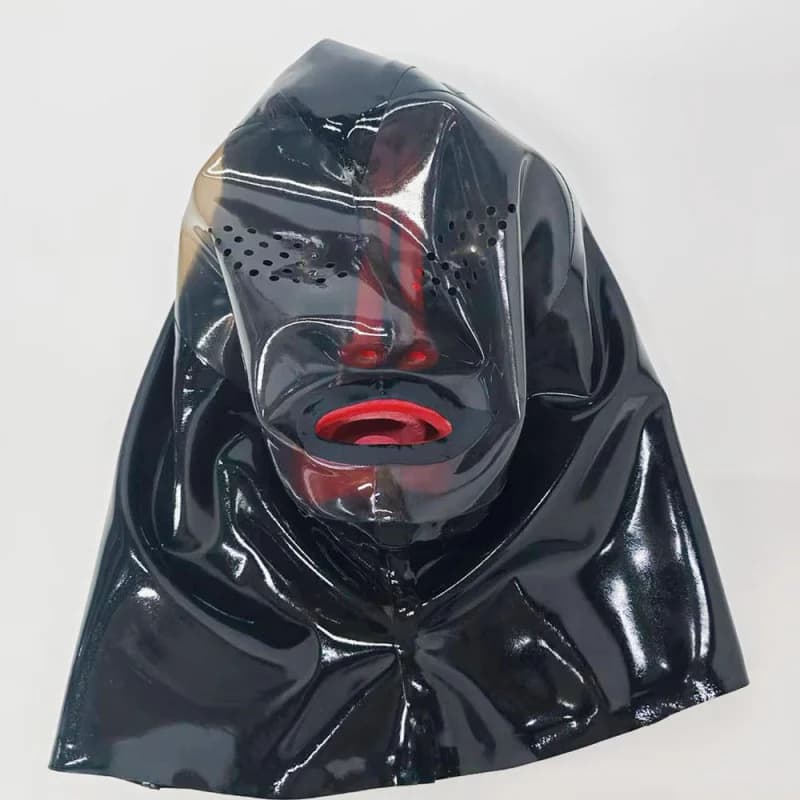 Latex face mask and latex head cover, with a back zipper, customizable,