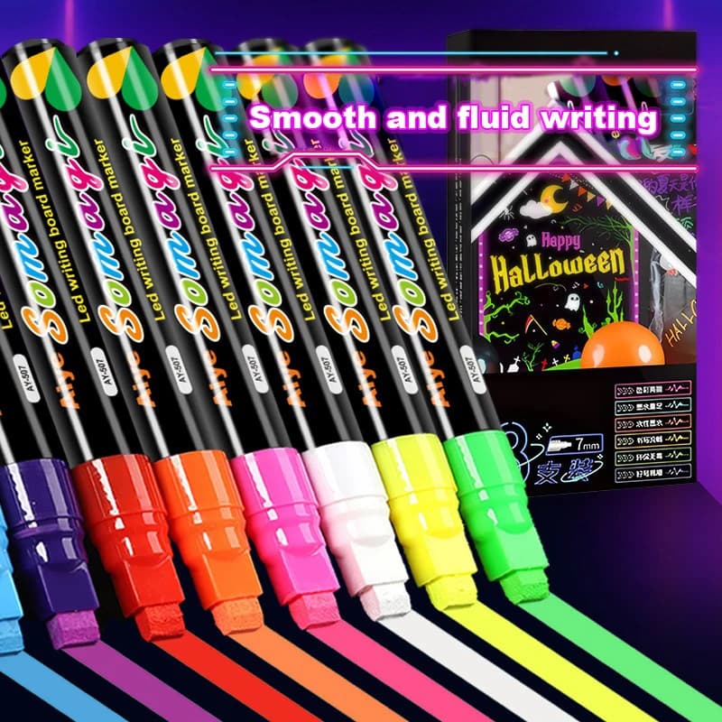 Pennarelli a gesso liquido cancellabili 6/8 colori lavabili e cancellabili a umido Neon Art Makers per lavagna Lavagna Segni Finestra di vetro