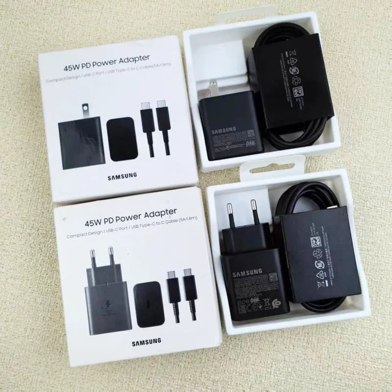 Caricabatterie Samsung EP-T4510 45W PD a ricarica super rapida per Galaxy A57 A37 A55 A56 C55 S25 S26 Ultra Plus M56 Adattatore per telefono EU/US/UK