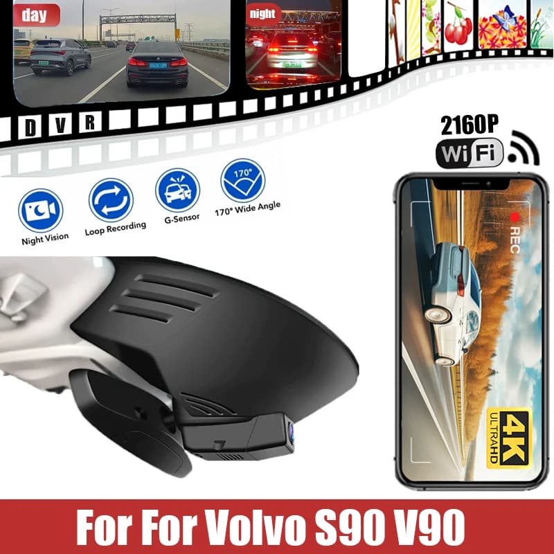 Car DVR For Volvo S90 V90 Car Dedicated Driving Recorder Original Hidden Wiring Free 1K 2K 4K Ultra HD Dash CAM Night Vision