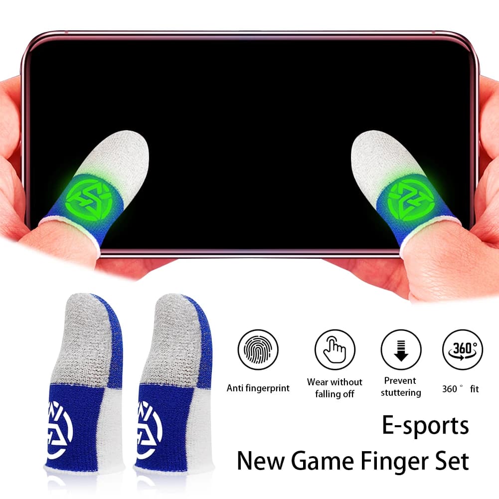 1-10Pairs Fingertips Sweat-Proof Breathable Game Finger Sleeve Finger Cots Cover Mobile Touch Glove for PUBG Phone Tablet Games