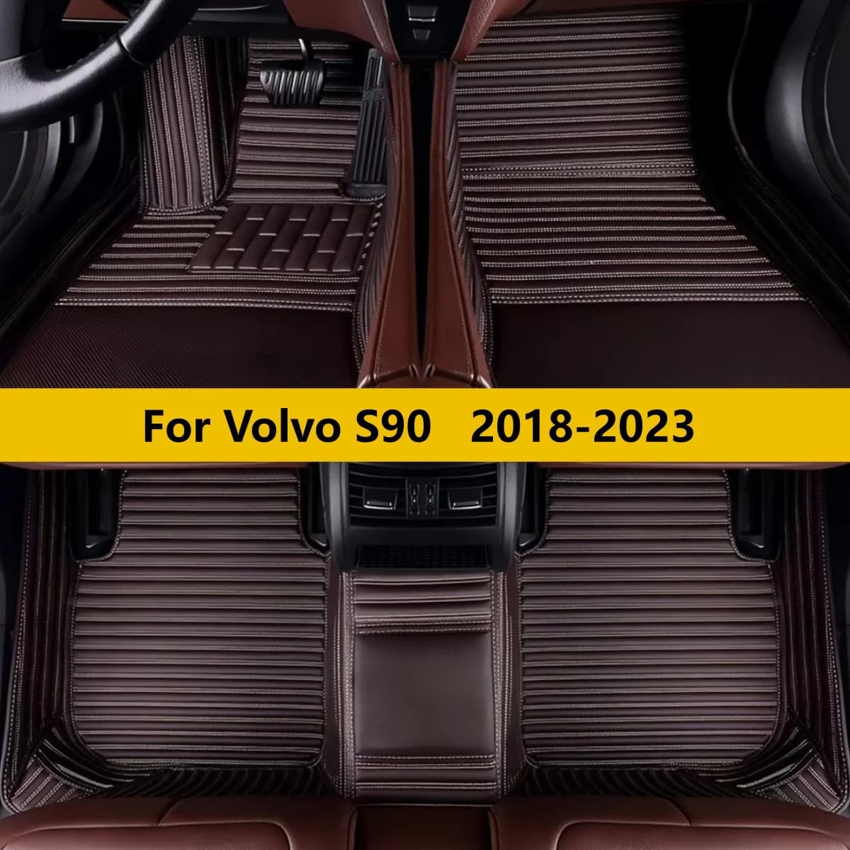 Custom Car Floor Mats Fit For Volvo S90 2018 2019 2020 2021 2022 2023 Auto Leather Foot Mat Rugs Carpet Pads