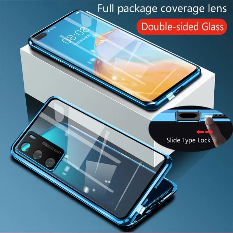 Custodia con chiusura a scatto in vetro bifacciale magnetico in metallo con protezione completa 360 per OnePlus Nord CE 2 3 Lite N30 5G 11 11R Custodie copriobiettivo