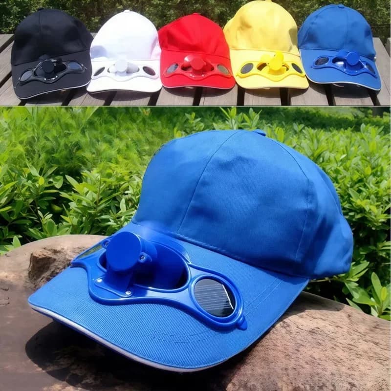 Solar Fan Cap UV Protection Hat Lightweight Mesh Baseball Cap with Cooling Fan for Fishing Golf Travel Sports Summer Accessory