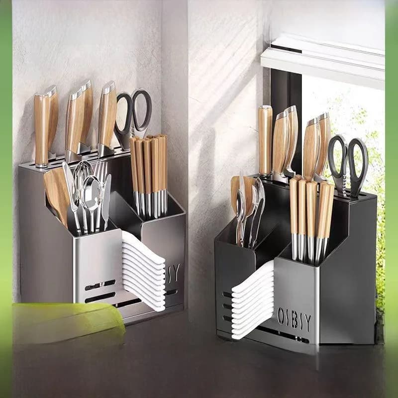 Modern Wall Kitchen Tools Door With Integrated Drainage for Bags and Multifunctional Knives Door