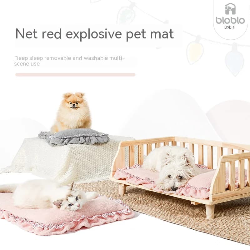 Pet Lace Sleeping Mat Cats and Dogs Universal Removable and Washable Mat Teddy Dog Sleeping Sofa Bed, Cat Mattress, Accessories