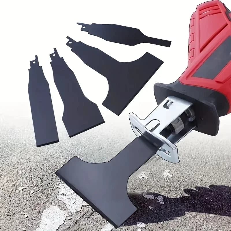 Alternative saw blade set for heavy loads of 4 pieces to scrape the ground wall for removal of steel tile mastic