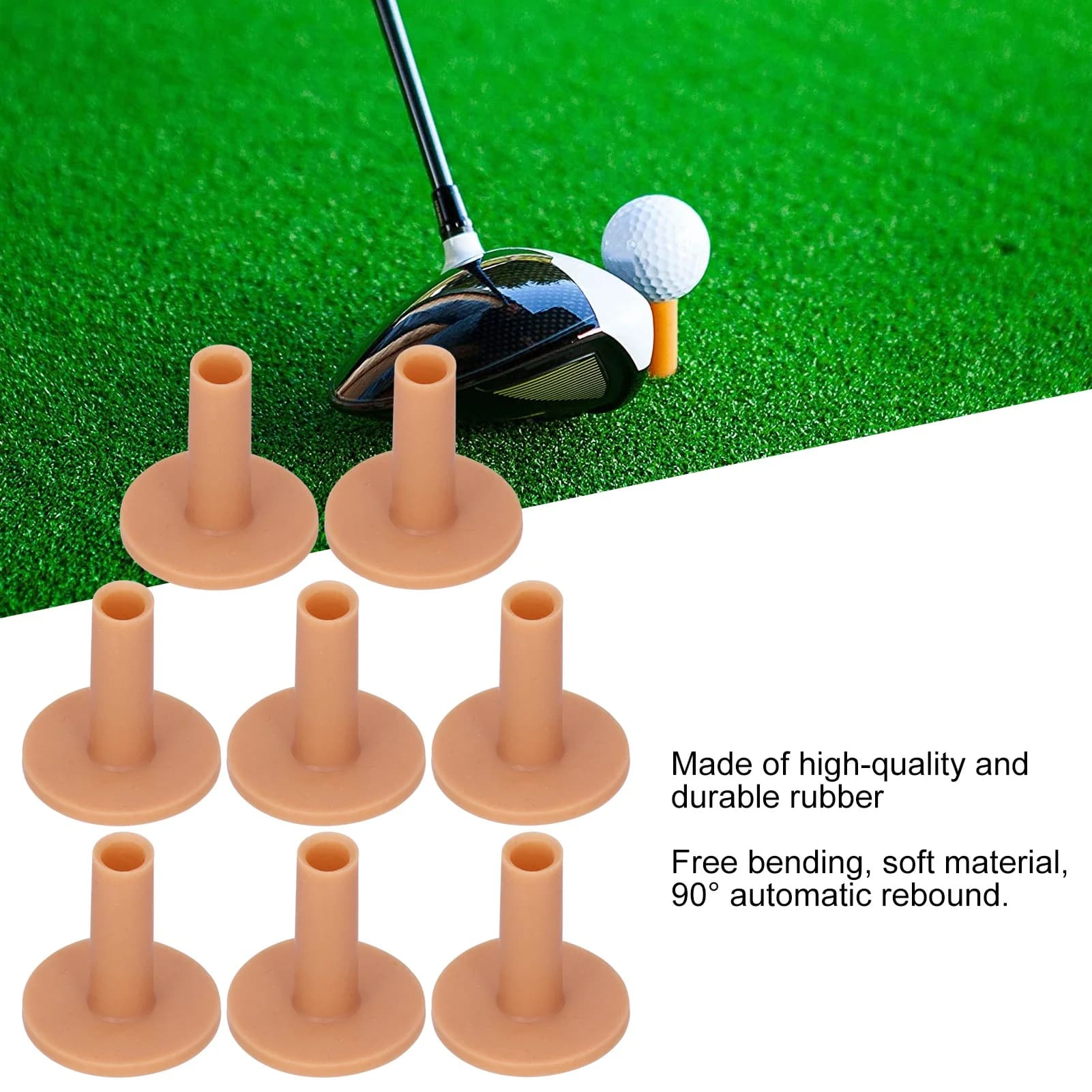 Tee da golf in gomma per allenamento, supporto per tee, per campo pratica
