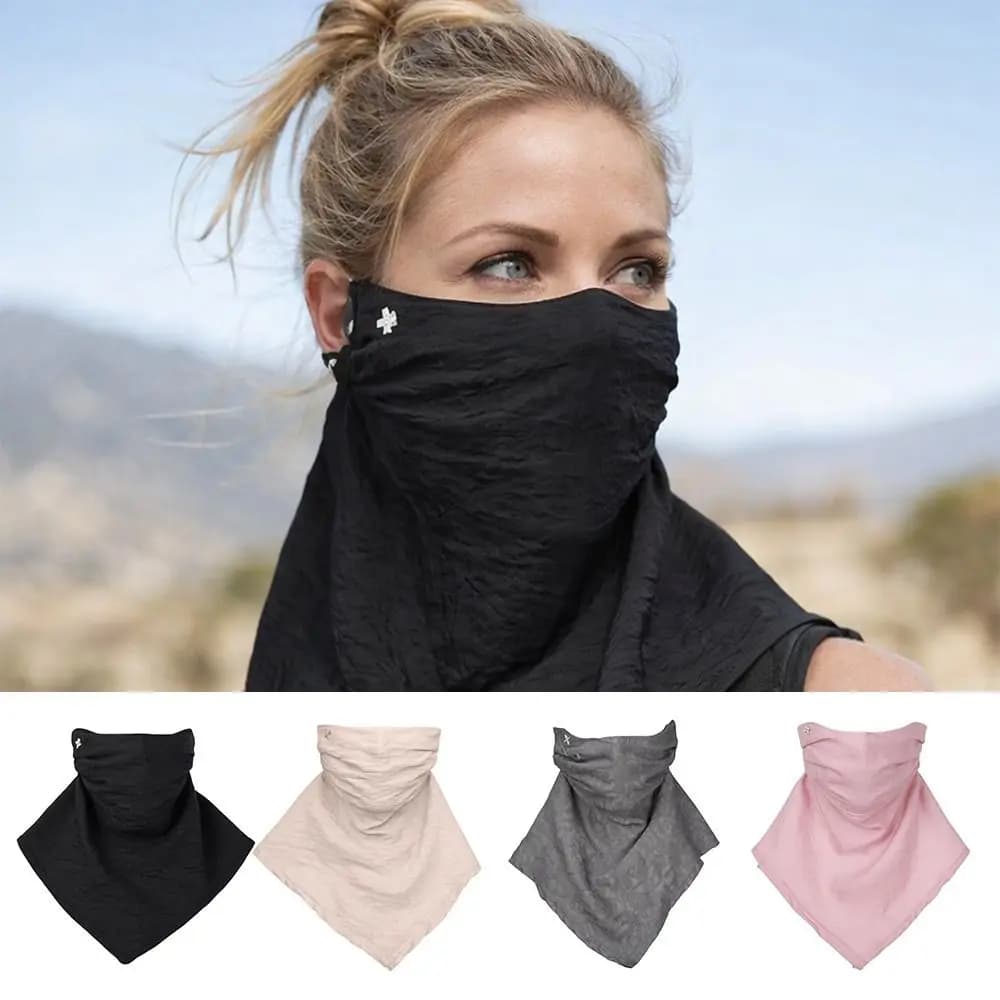 Maschera Protettiva per il Viso in Nylon e Spandex, Tessuto Traspirante ad Asciugatura Rapida, Velo Protettivo Sottile per il Collo, per Viaggi