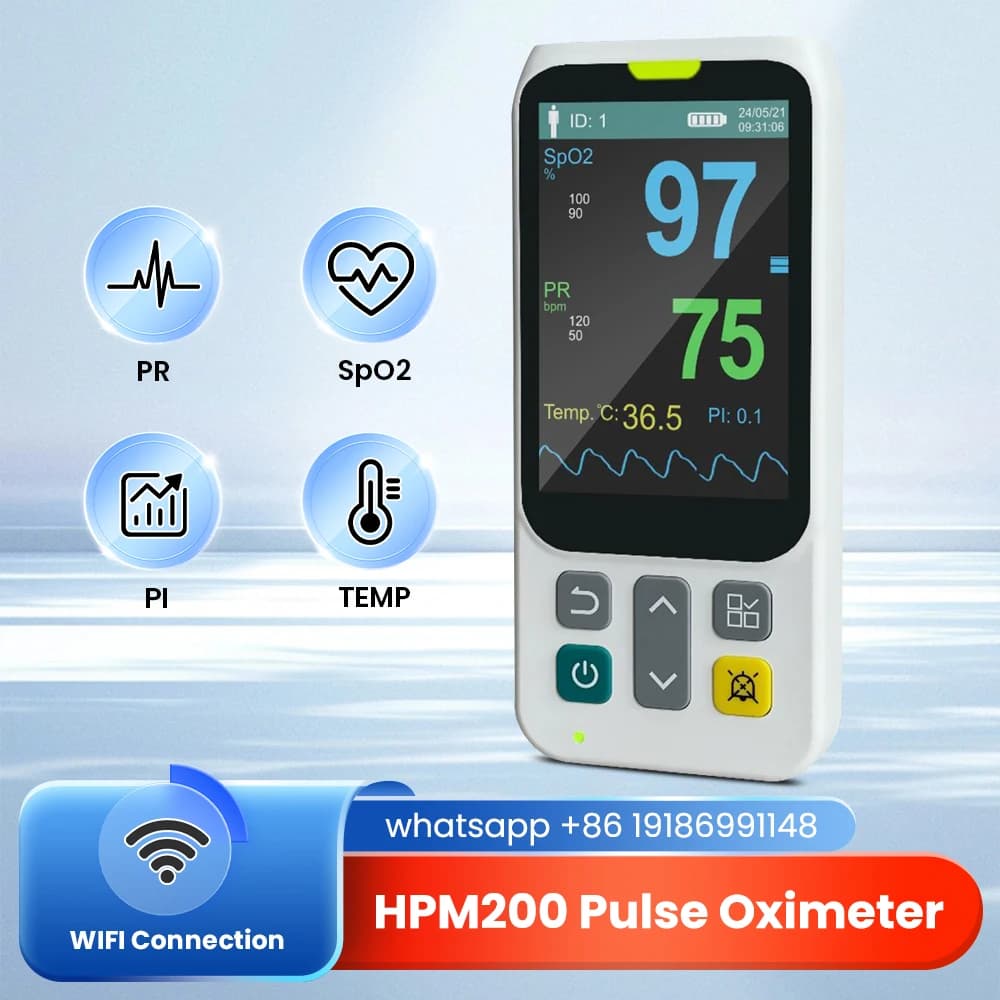 Portable Pulsossimeter Vital SPO2 PR PI Cardiofrequencymeter with memory Newborn Hospital Clinic for Adults Home