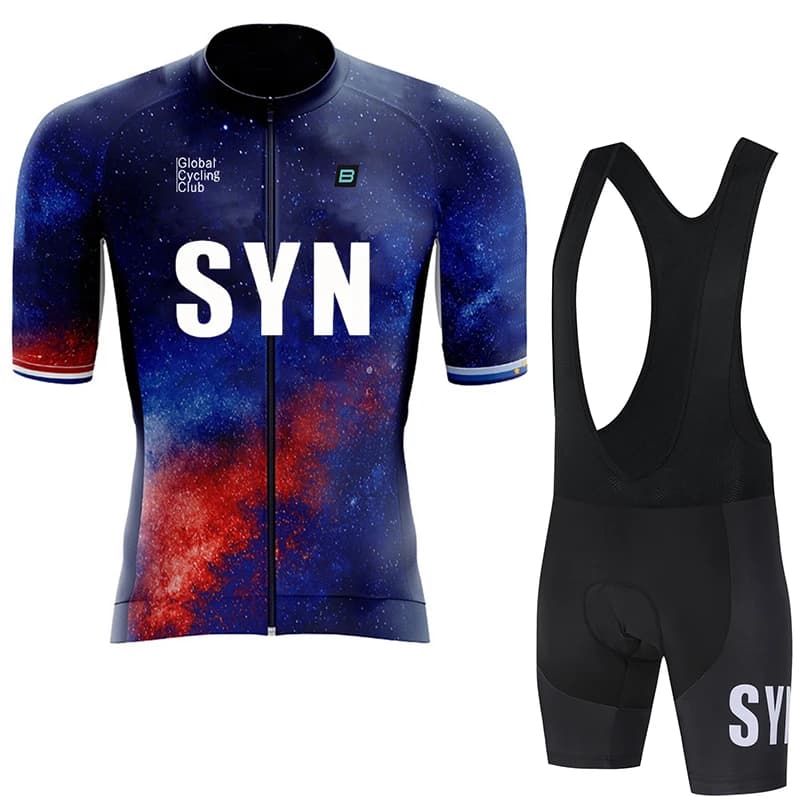 Tuta da ciclismo SYN, set da ciclismo estivo leggero, maglia da ciclismo con protezione solare, pantaloncini da ciclismo ad alta elasticità, abbigliamento sportivo da ciclismo da uomo