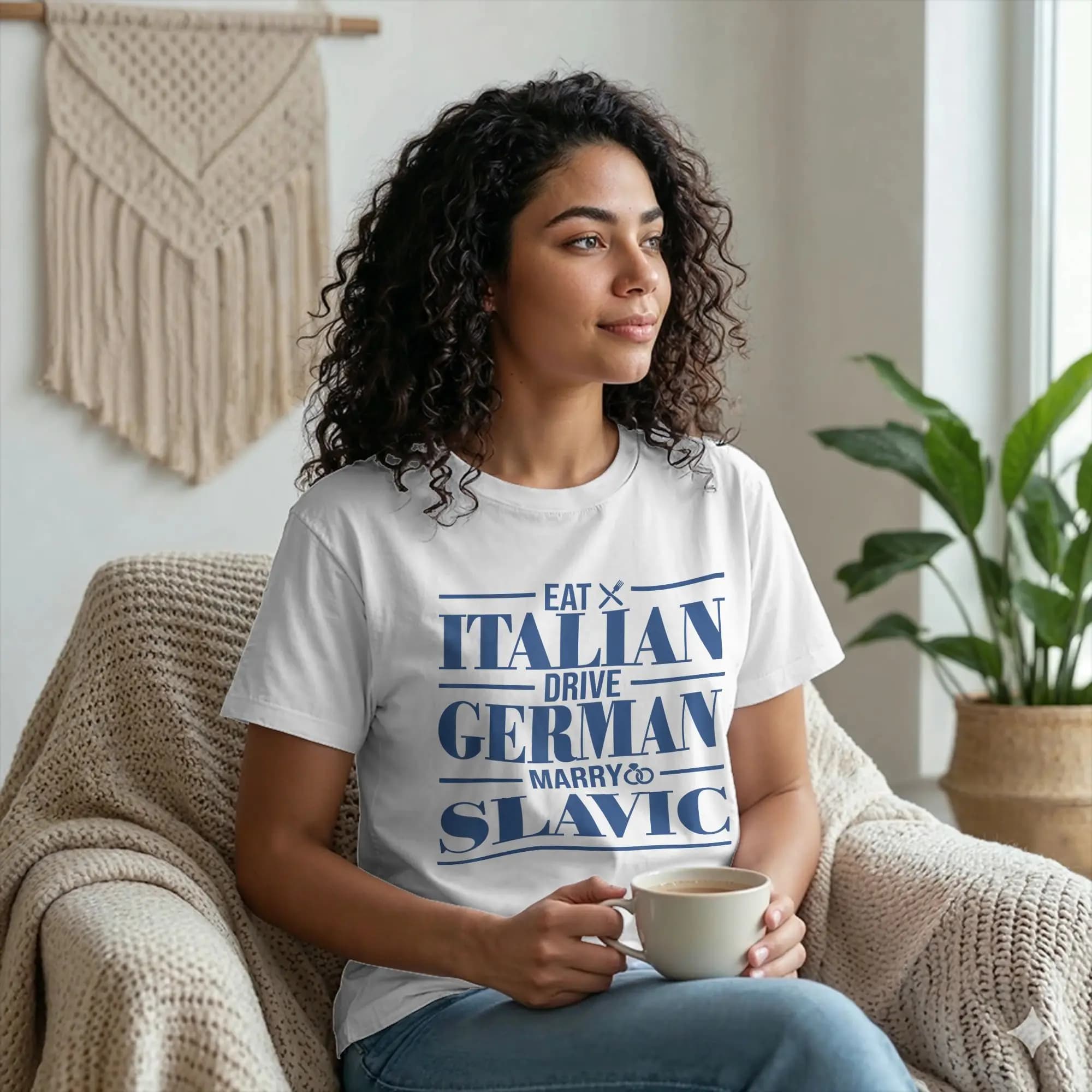 Funny Eat Italian Drive German Marry Slavic T-Shirts for Men Crewneck Pure Cotton T Shirt Funny Short Sleeve Tees Adult Clothing