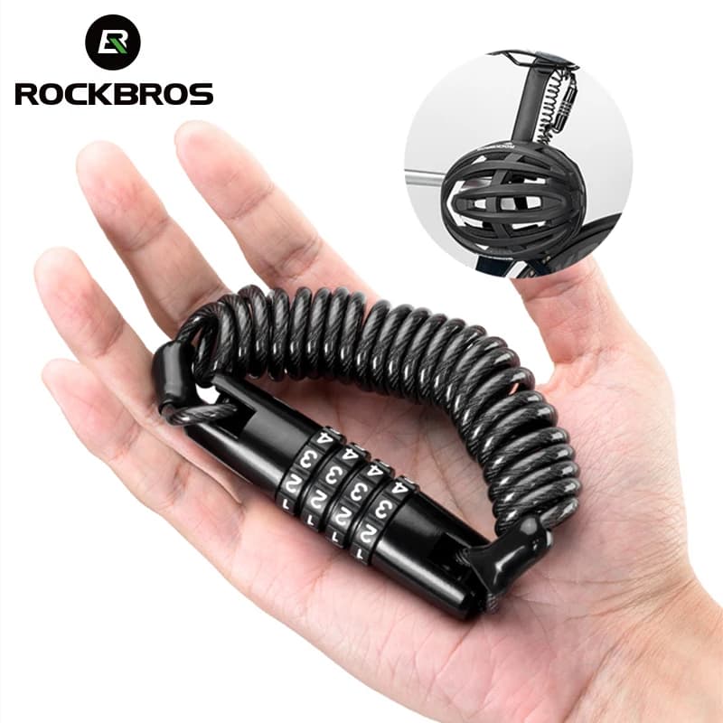 ROCKBROS Mini Password Lock Anti-theft Bicycle Durable Wire Steel Loose Lock Chain Lock Bicycle Frame Accessories