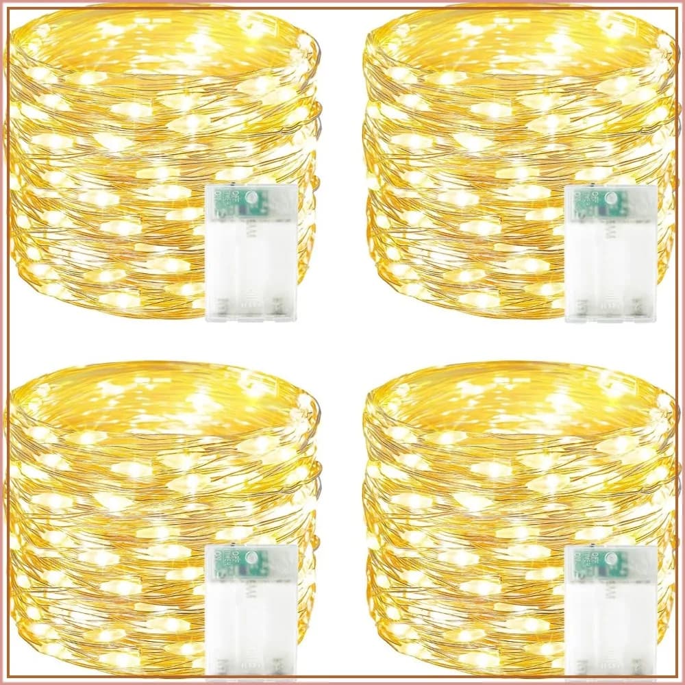 60 LED Fairy Lights Battery Operated with Timer, 20FT Cuttable Copper Wire, Waterproof for Indoor/Outdoor Decor