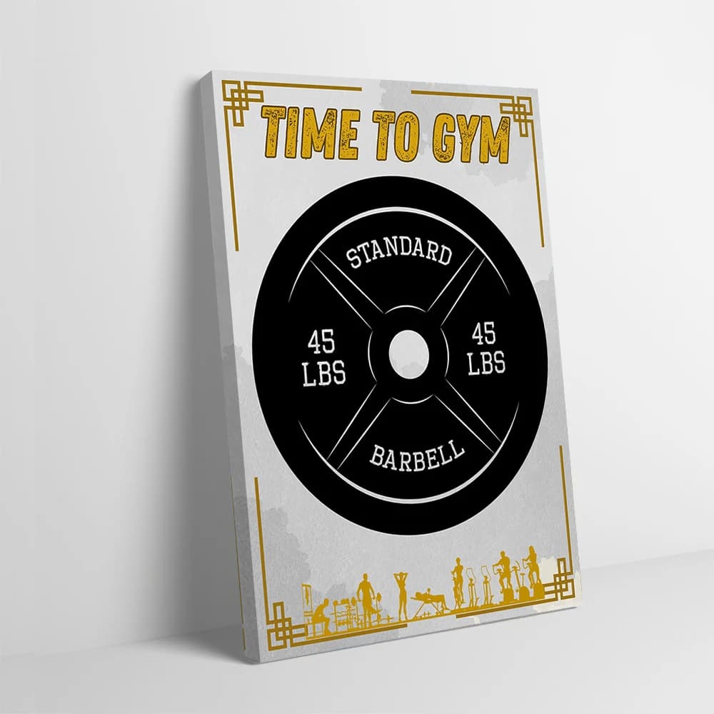 Time to Gym Barbell Weight Poster Printing Plate Customizable Images Wall Art Canvas Painting Gift for Living Room Decorations