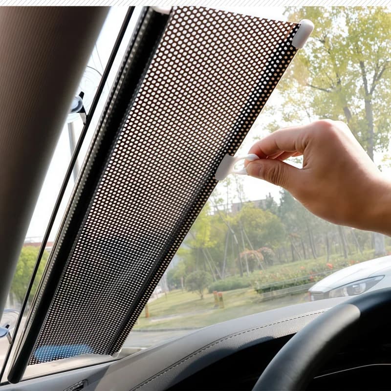 Premium Automatic Car Front Windshield Roll Up Retractable Sunshade Curtain Heat Insulation UV Protection Shield Wholesale Bulk