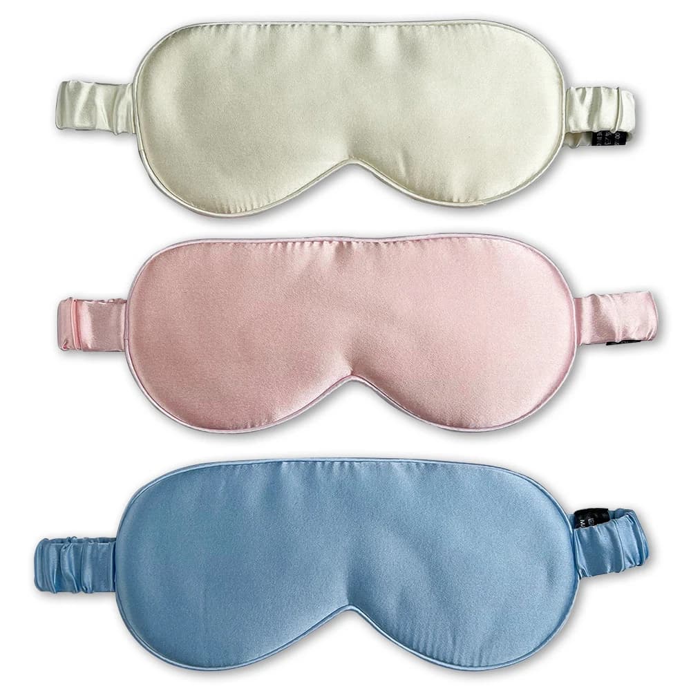 100% Jasmine Silk Night Mask for Men and Women Large Benda Eye Covers for Total Darkness Size 20X8,5 cm