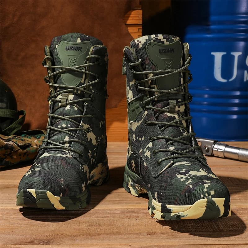2026 New Autumn Men Mountain Shoes Outdoor Mountaineering Boots High Top Hiking Shoes Mens Beige Green Trekking Shoe