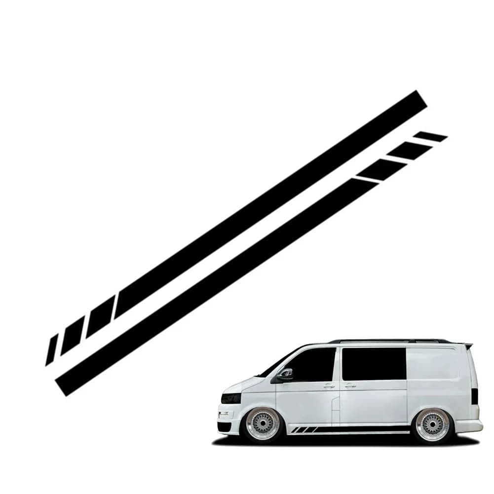 Adesivi 230x12CM strisce laterali nere adesivi decalcomanie per Transporter T4 T5 camper RV accessori per automobili impermeabili