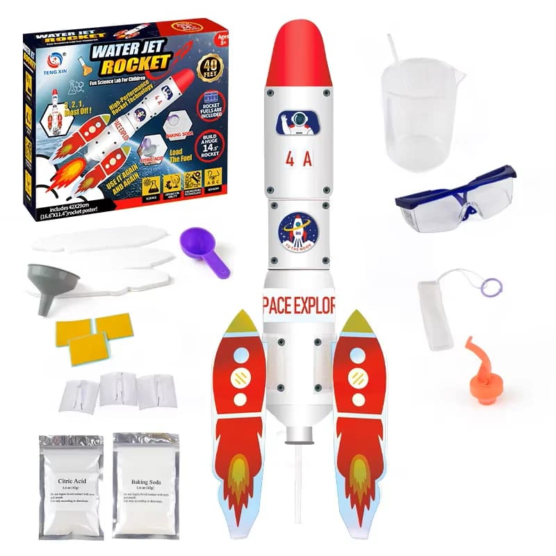 Kids Water Rocket Launcher, STEM Experiment Toy, 40ft Shooting Range, Reusable Outdoor Educational Toy for Ages 6+