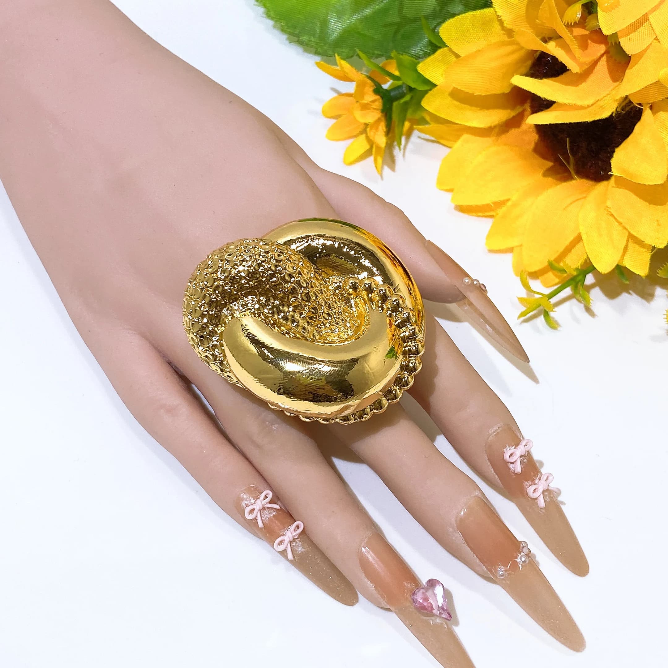 Anello da festa geometrico irregolare grande e di tendenza, gioiello unico e alla moda, leggero per uso quotidiano, regalo di nozze