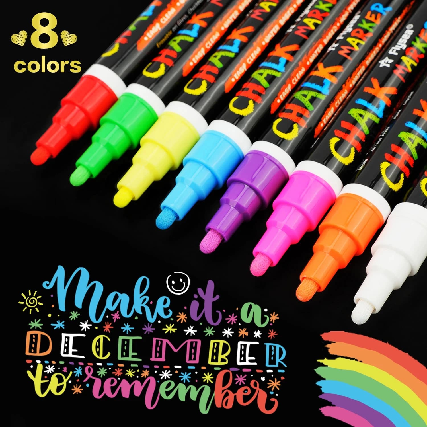 8 Pz/set Pennarelli a Gesso Liquido Cancellabili Evidenziatori Multi Colorati LED Lavagna Finestra di Vetro Arte 8 Colori Pennarelli