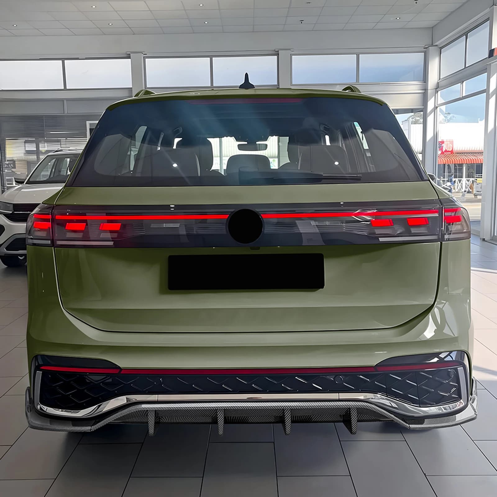 For Volkswagen VW Tiguan MK3 Rline 2024-2025 Rear Bumper Diffuser Lip Lower Splitter Blade Guard Boot Spoiler Surround Trim