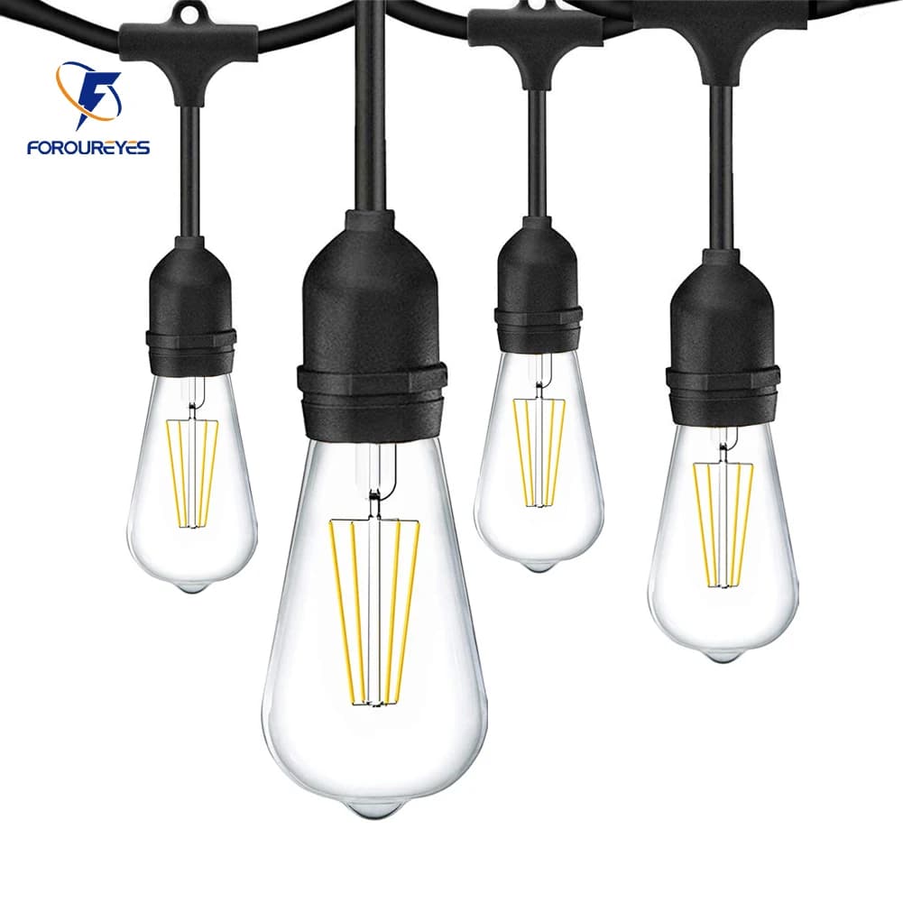10m 15m luci a Led pesanti E27 ST64 lampada a filamento 4W ghirlanda fata lampade a sospensione Patio Festival Cafe Bar arredamento industriale
