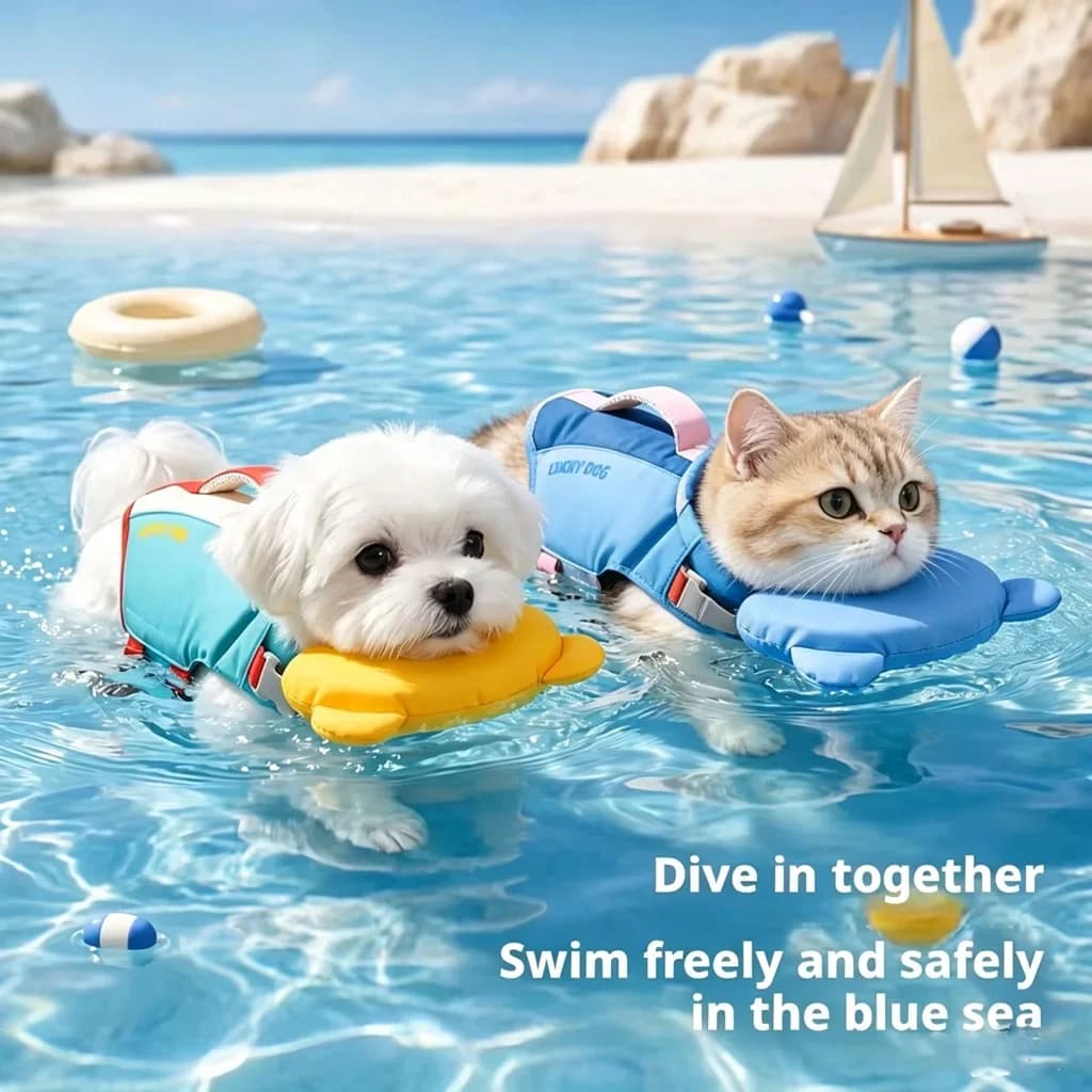 Summer Dog/Cat Life Jacket EPE Buoyancy Vest Portable Super Large Buoyancy Swimming Suit Small And Medium-Sized Dog Clothing