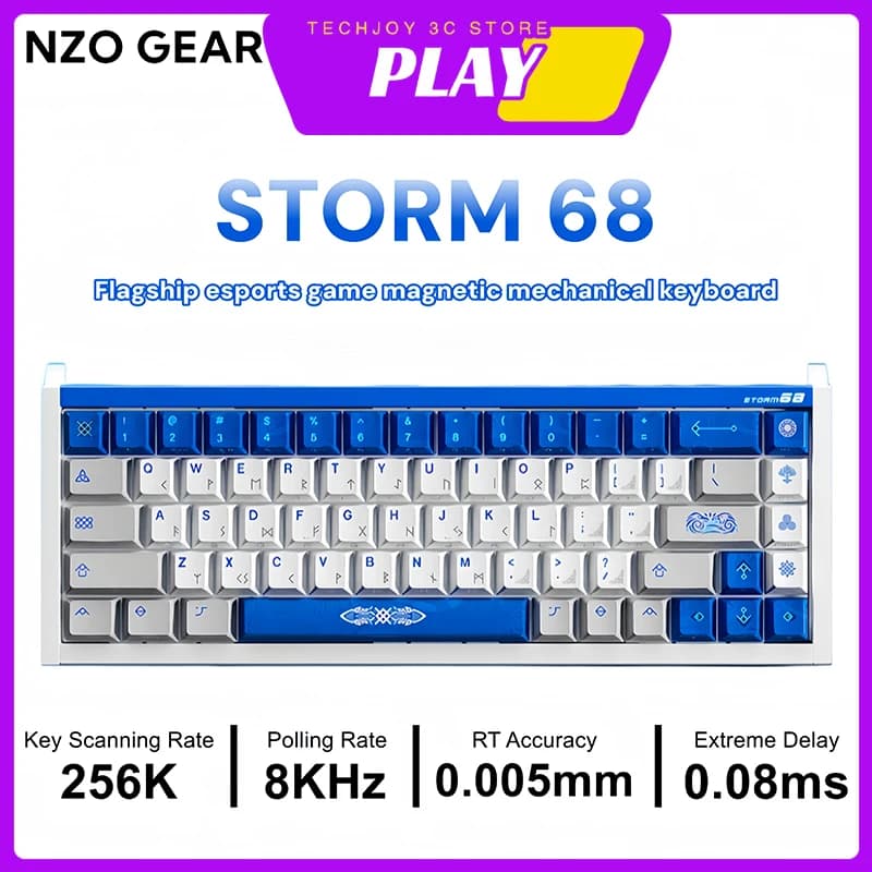 NZO STORM68 Magnetic Keyboard 220 Mesh Anodized Aluminum Wired RT0.005mm 8KHz Polling Rate 0.08ms Delay Gaming Keyboard PC Gifts