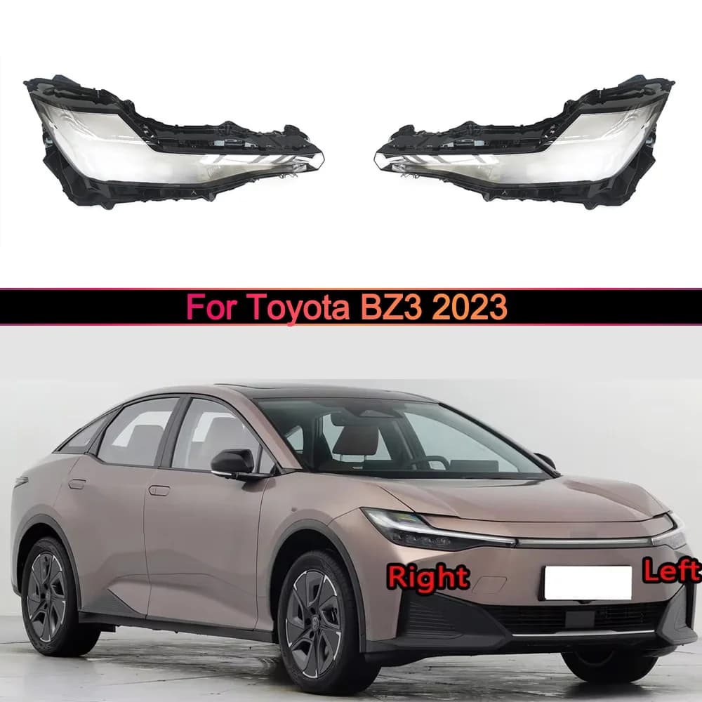 For Toyota BZ3 2023 Front Headlight Cover Transparent Lamp Shade Headlamp Shell Lens Plexiglass Replace Original Lampshade