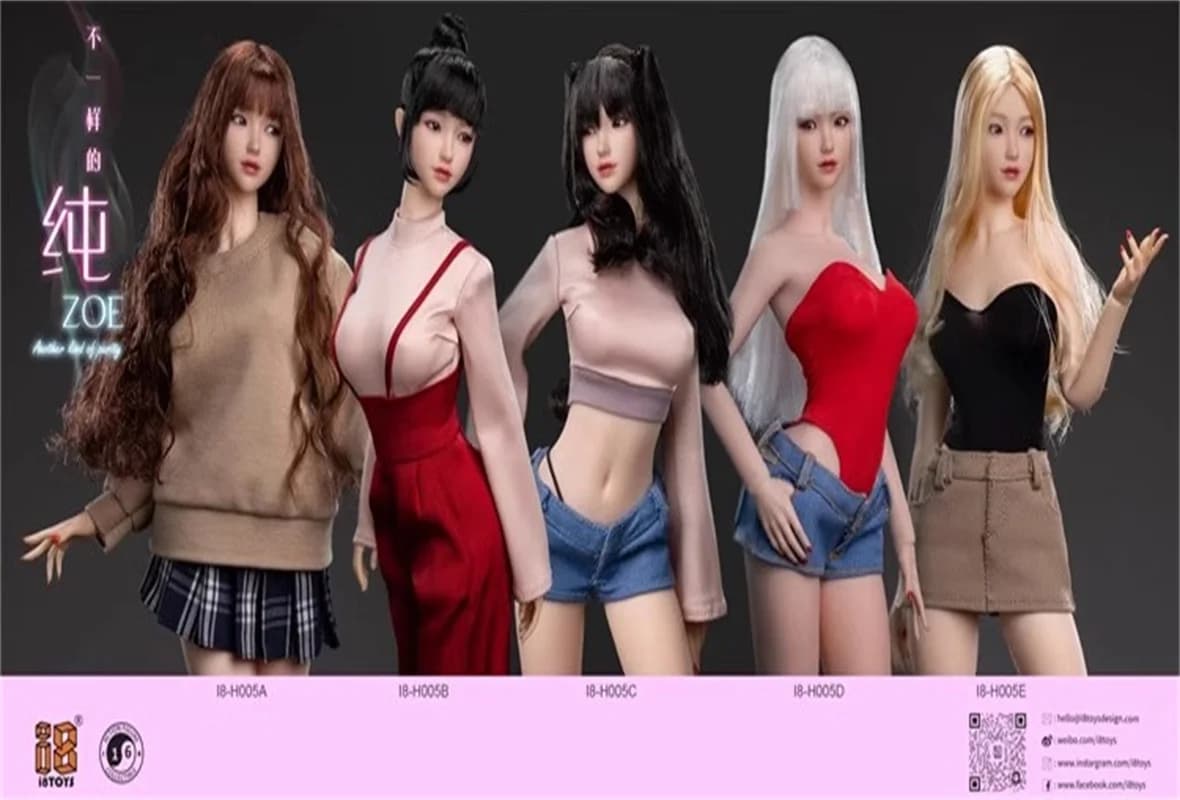 I8Toys I8-H005 1/6 Mobile Eye Female Head Carving Model Toy Accessories Fit 12'' Action Figures Body In Stock