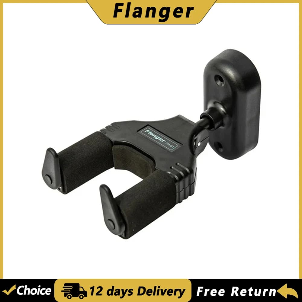 Supporto per Chitarra Flanger FH-01, Gancio da Parete per Chitarra Elettrica, Acustica, Basso, Mandolino, Ukulele, Banjo