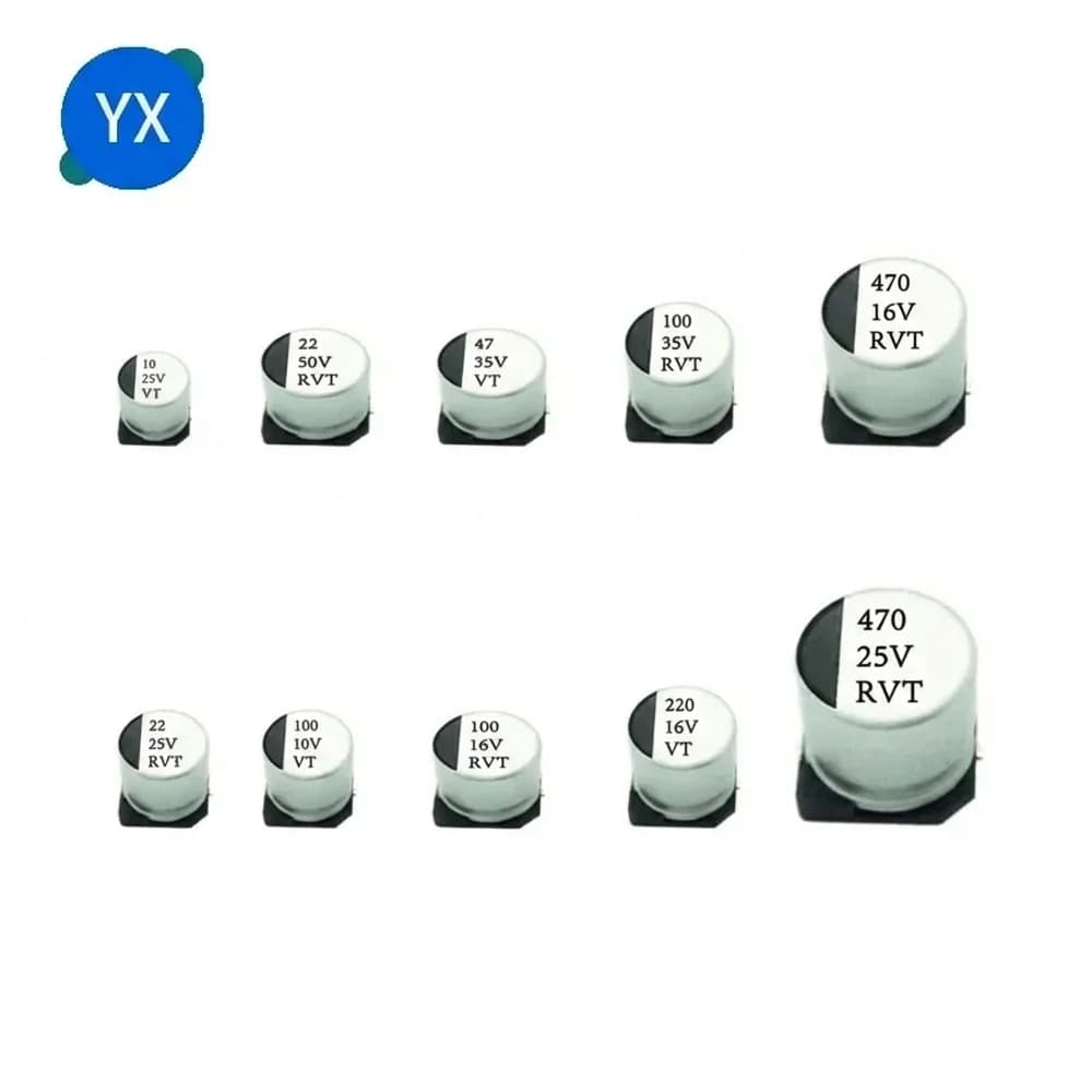 Condensatore elettrolitico SMD da 20 pezzi 6.3v 10v 16v 25v 35V 50V 0.1 1 2.2 3.3 4.7UF 10UF 22UF 33UF 47UF100UF 220UF 330UF 470UF 1000UF