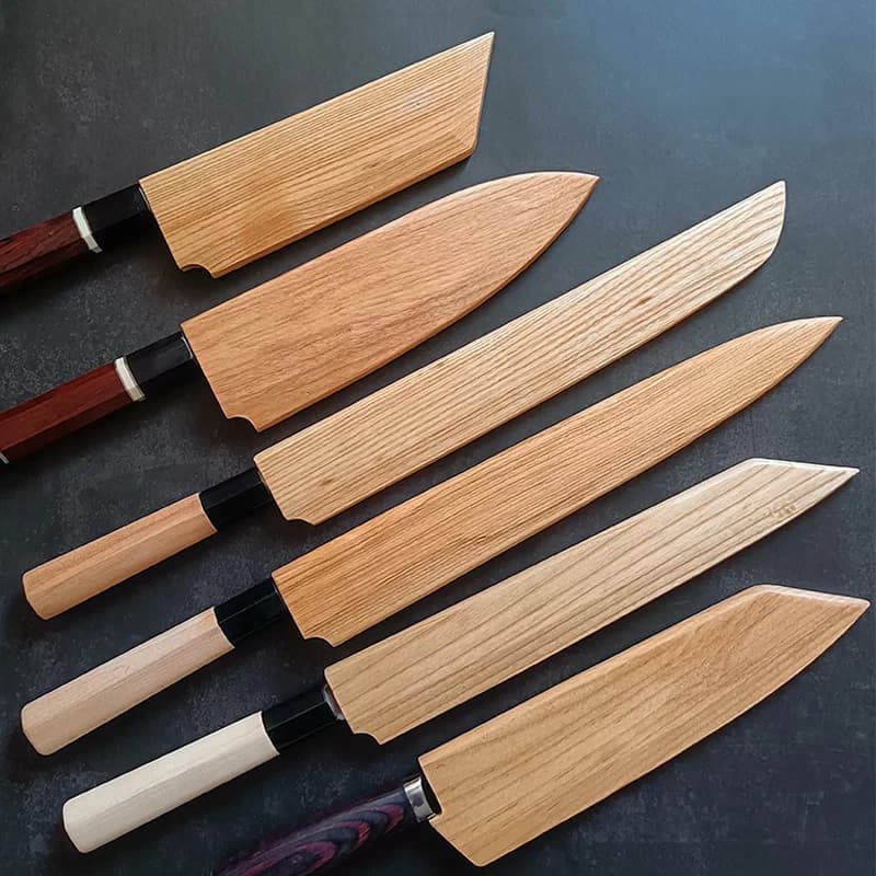 Fodero per coltelli in legno da cuoco custodia per coltelli da tasca con fodero multifunzione da cucina portautensili per portautensili con protezione per lama giapponese