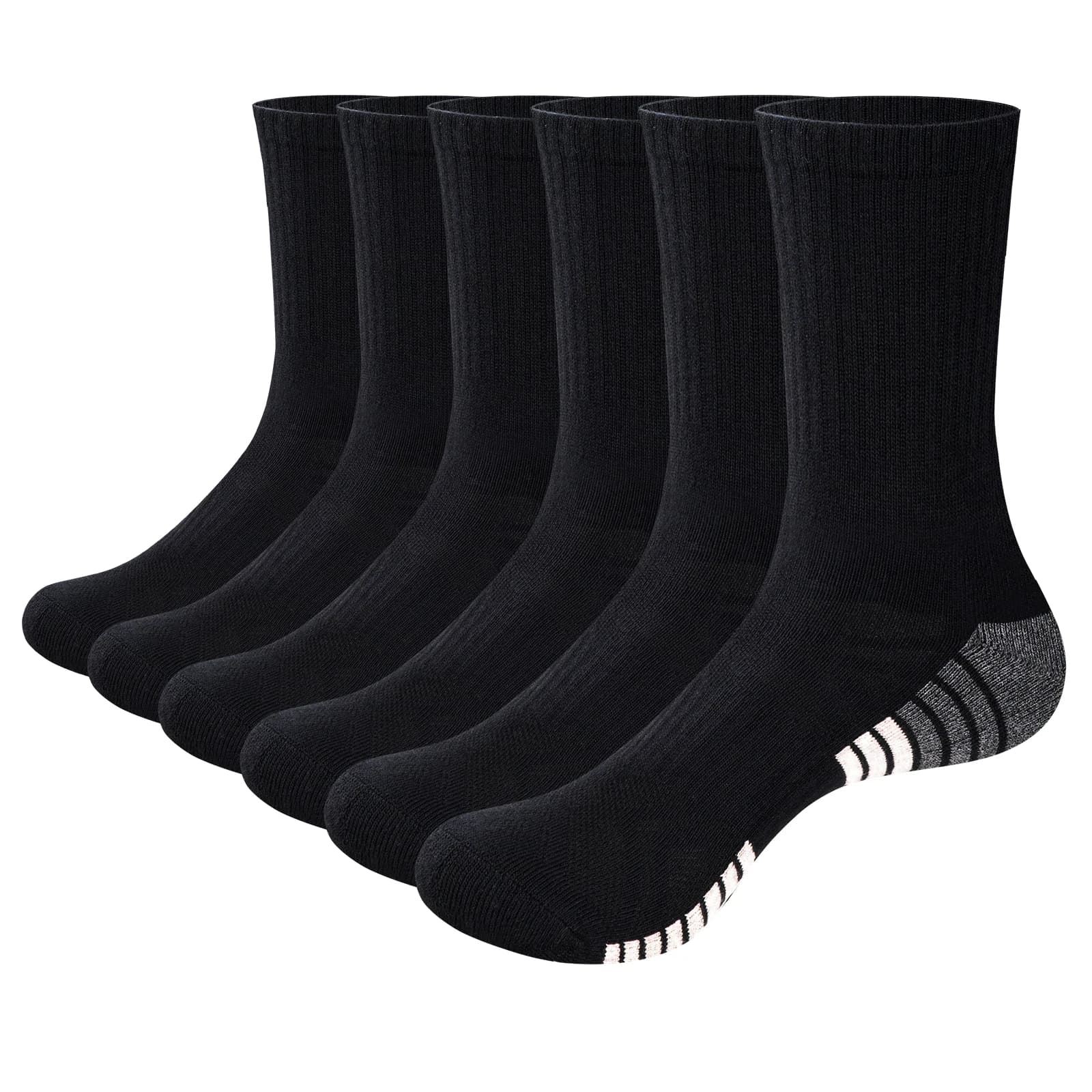 YUEDGE Calzini da uomo per palestra, tennis, golf, allenamento, atletici, traspiranti, calzini da uomo, calzini imbottiti in cotone antiodore, 6 paia