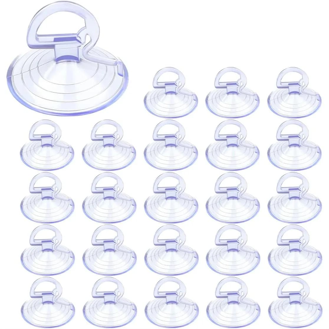 24 Pezzi Ventose per Parasole Auto con Anello di Trazione, Ganci a Ventosa in PVC per Tendine Parasole, Mini Supporto ad Adsorbimento per Auto