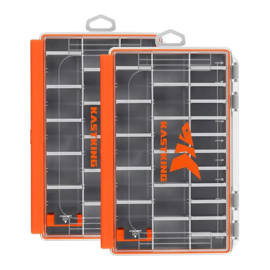 HyperSeal waterproof fishing gear box, 3600 and 3700 models, fishing gear organizer with removable dividers, bait box and
