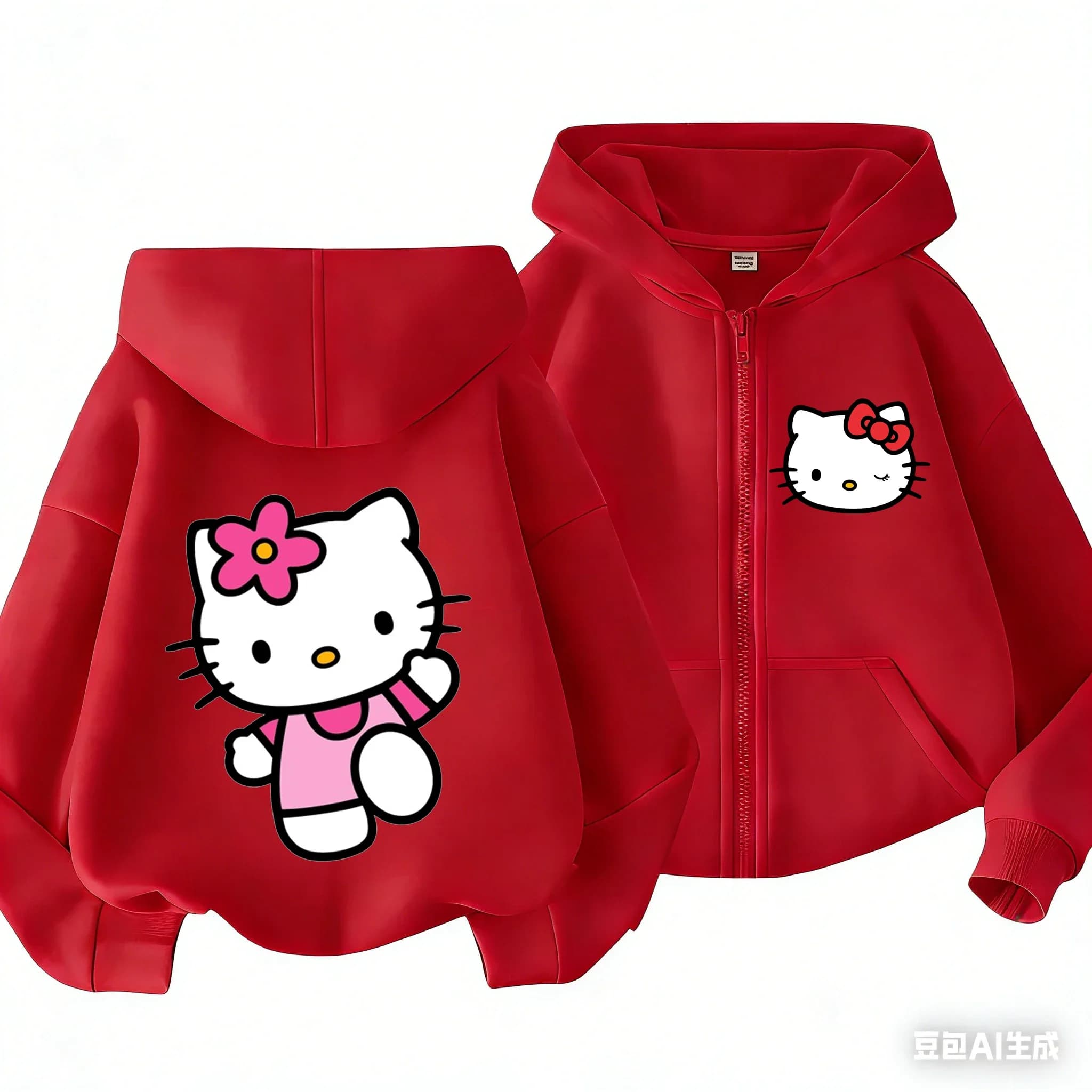 Felpa con cappuccio Hello Kitty, giacca primaverile autunnale, top per bambini 3-14 anni, Sanrio Kawaii, casual, cartone animato